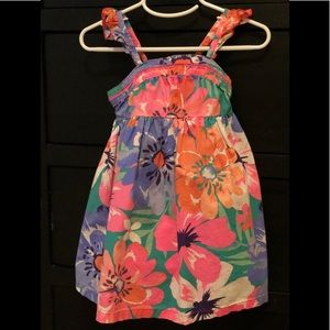 Floral pattern bright girls dress.